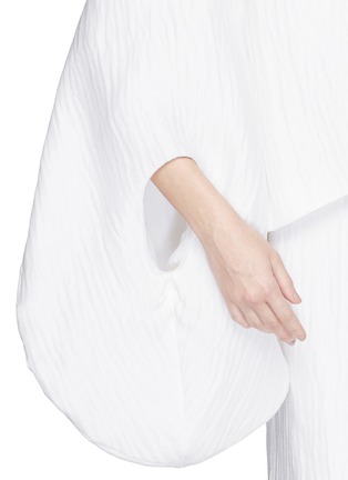 Detail View - Click To Enlarge - 72722 - 'Fig' wavy silk blouson sleeve strapless bustier top