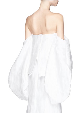 Back View - Click To Enlarge - 72722 - 'Fig' wavy silk blouson sleeve strapless bustier top