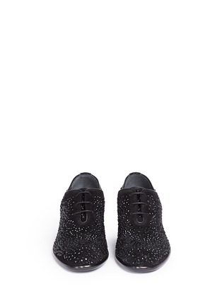 Figure View - Click To Enlarge - MAISON MARGIELA - Crushed rhinestone suede lace-ups