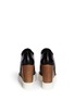 Back View - Click To Enlarge - STELLA MCCARTNEY - Wood wedge faux leather booties