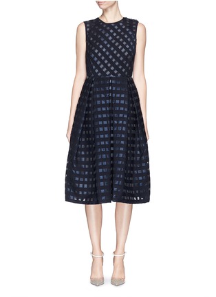 Main View - Click To Enlarge - ERDEM - 'Indra' grid fil coupé dress