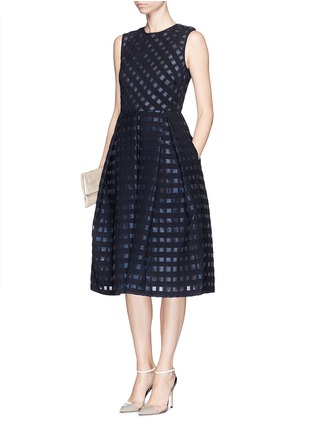 Figure View - Click To Enlarge - ERDEM - 'Indra' grid fil coupé dress