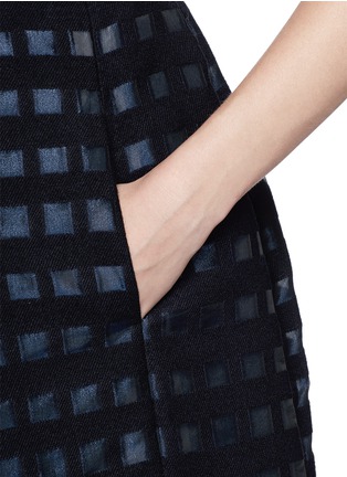 Detail View - Click To Enlarge - ERDEM - 'Ina' grid fil coupé skirt