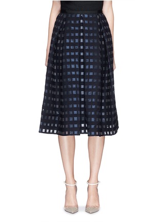 Main View - Click To Enlarge - ERDEM - 'Ina' grid fil coupé skirt
