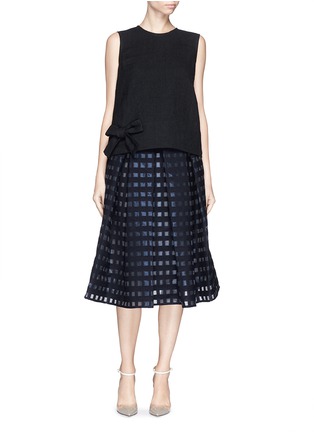 Figure View - Click To Enlarge - ERDEM - 'Ina' grid fil coupé skirt