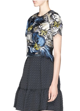 Front View - Click To Enlarge - ERDEM - 'Emiko' floral embroidery organza top