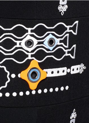 Detail View - Click To Enlarge - PETER PILOTTO - 'Arcade' pinball embroidery V-neck dress