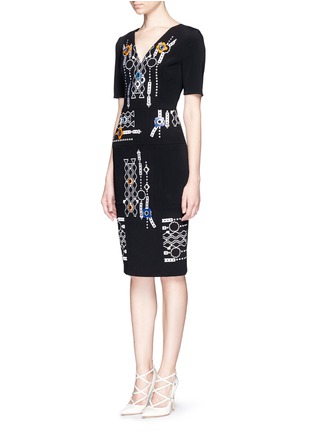 Figure View - Click To Enlarge - PETER PILOTTO - 'Arcade' pinball embroidery V-neck dress