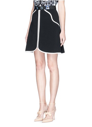 Front View - Click To Enlarge - PETER PILOTTO - 'Disc' metal accent piped trim skirt