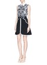 Figure View - Click To Enlarge - PETER PILOTTO - 'Disc' metal accent piped trim skirt