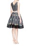 Back View - Click To Enlarge - PETER PILOTTO - 'Atom' lace panel jacquard flare dress
