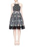 Main View - Click To Enlarge - PETER PILOTTO - 'Atom' lace panel jacquard flare dress