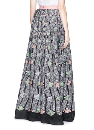 Back View - Click To Enlarge - PETER PILOTTO - Floral stripe brocade maxi skirt
