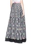 Back View - Click To Enlarge - PETER PILOTTO - Floral stripe brocade maxi skirt