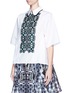 Front View - Click To Enlarge - PETER PILOTTO - 'Atom' lace panel poplin shirt