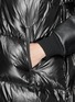 Detail View - Click To Enlarge - SACAI LUCK - Leather sleeve long down jacket