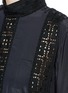 Detail View - Click To Enlarge - SACAI LUCK - Heart eyelet trim crepe flare top