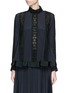 Main View - Click To Enlarge - SACAI LUCK - Heart eyelet trim crepe flare top