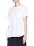 Front View - Click To Enlarge - SACAI LUCK - Split back drawstring poplin top