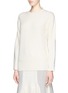 Front View - Click To Enlarge - SACAI LUCK - Wool knit broderie anglaise combo sweater