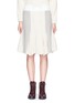 Main View - Click To Enlarge - SACAI LUCK - Drawstring hem cable knit wool flare skirt