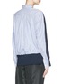 Back View - Click To Enlarge - SACAI LUCK - Pinstripe shirt back sweater