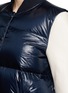Detail View - Click To Enlarge - SACAI LUCK - Leather sleeve flare back puffer down coat