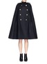 Main View - Click To Enlarge - SACAI LUCK - Brass button wool felt military cape coat