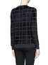 Back View - Click To Enlarge - THEORY - 'Jaidyn PL' furry velvet check sweater