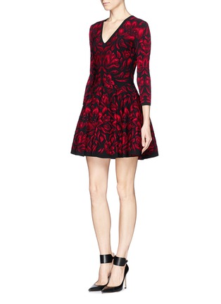 Figure View - Click To Enlarge - ALEXANDER MCQUEEN - Mosaic tulip jacquard knit dress