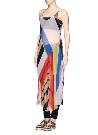 Front View - Click To Enlarge - DRIES VAN NOTEN - 'Dibelle' stripe silk chiffon camisole dress