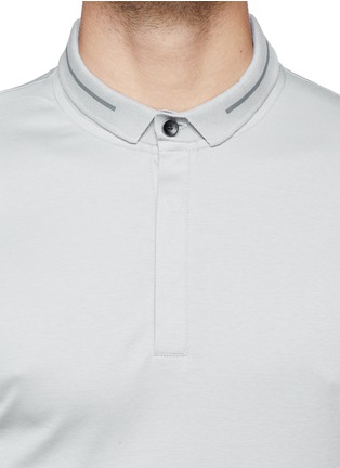Detail View - Click To Enlarge - ARMANI COLLEZIONI - Single stripe collar polo shirt
