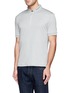 Front View - Click To Enlarge - ARMANI COLLEZIONI - Single stripe collar polo shirt