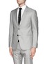 Front View - Click To Enlarge - ARMANI COLLEZIONI - Virgin wool-silk houndstooth suit