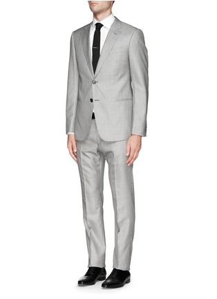Figure View - Click To Enlarge - ARMANI COLLEZIONI - Virgin wool-silk houndstooth suit