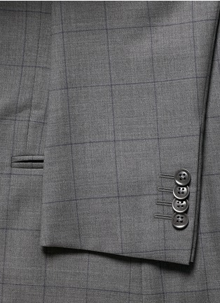 Detail View - Click To Enlarge - ARMANI COLLEZIONI - Windowpane check virgin wool suit