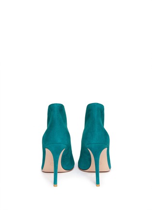 Back View - Click To Enlarge - GIANVITO ROSSI - V-throat suede booties