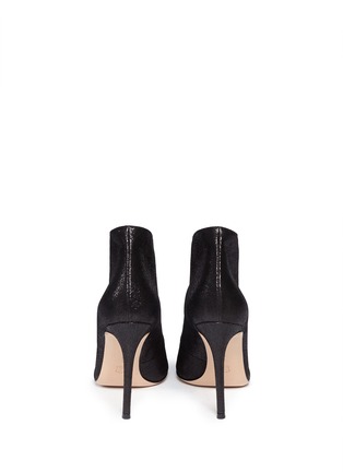 Back View - Click To Enlarge - GIANVITO ROSSI - V-throat cracked leather booties