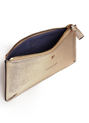 Detail View - Click To Enlarge - ANYA HINDMARCH - 'Expense' large metallic leather pouch