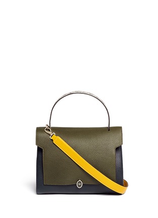Main View - Click To Enlarge - ANYA HINDMARCH - 'Bathurst' small snakeskin trim leather satchel