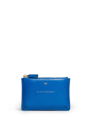 Main View - Click To Enlarge - ANYA HINDMARCH - 'Happy Birthday Loose Pocket' small leather pouch