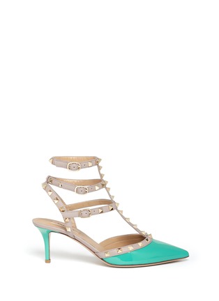 Main View - Click To Enlarge - VALENTINO GARAVANI - Rockstud caged leather pumps