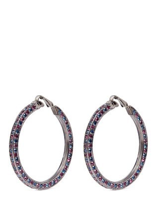 Main View - Click To Enlarge - KENNETH JAY LANE - Crystal pavé hoop clip earrings