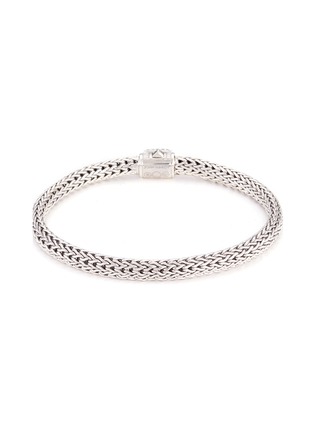 Figure View - Click To Enlarge - JOHN HARDY - Tsavorite silver woven chain bracelet