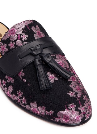 Detail View - Click To Enlarge - SAM EDELMAN - 'Paris' tassel blossom jacquard slide loafers