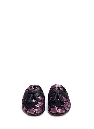 Front View - Click To Enlarge - SAM EDELMAN - 'Paris' tassel blossom jacquard slide loafers