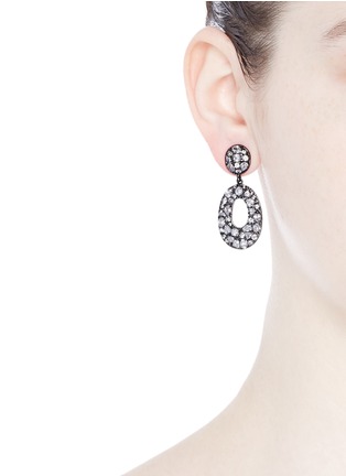 Figure View - Click To Enlarge - CZ BY KENNETH JAY LANE - Cubic zirconia oval drop earrings