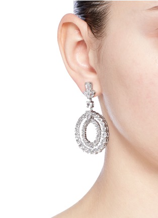 Figure View - Click To Enlarge - CZ BY KENNETH JAY LANE - Cubic zirconia concentric circle drop earrings
