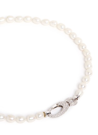 Detail View - Click To Enlarge - CZ BY KENNETH JAY LANE - Cubic zirconia pavé faux pearl necklace