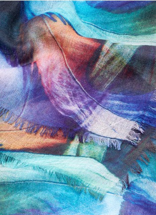 Detail View - Click To Enlarge - ISH - Tropical feather silk-cashmere scarf
